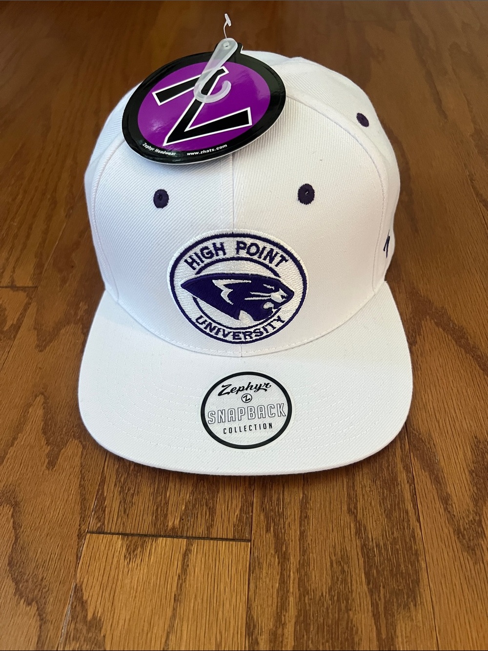 Zephyr White & Purple High Point University Snapback Hat
